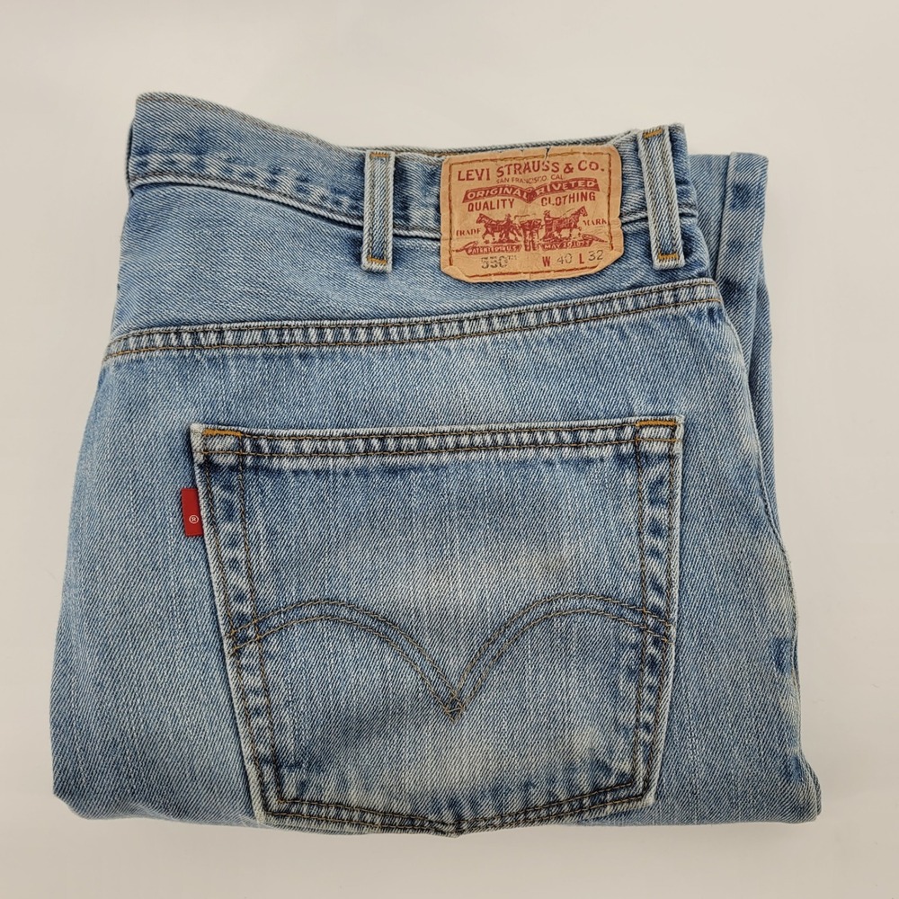 Levi Strauss Co 550‎ Relaxed Fit Jeans Mens 40x32 Light Wash Denim